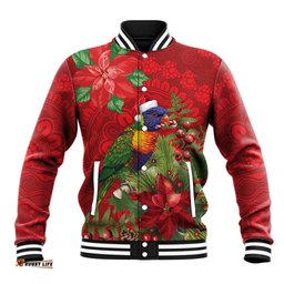 Aussie Rainbow lorikeet Baseball Jacket Aboriginal Inspired Christmas LT9