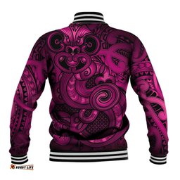 Aotearoa Maori Hei Tiki Baseball Jacket Mawhero Kowhaiwhai Puhoro Motif LT9