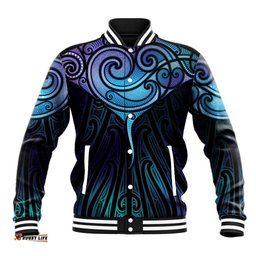 Aotearoa Maori Te Whai Rahi Baseball Jacket Tala - Nowhere You Could Go That I Won't Be With You LT7