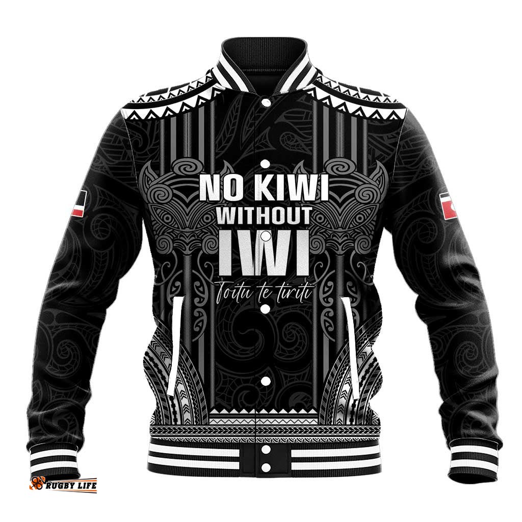Aotearoa Toitu Te Tiriti Baseball Jacket No Kiwi Without Iwi LT05