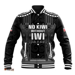 Aotearoa Toitu Te Tiriti Baseball Jacket No Kiwi Without Iwi LT05