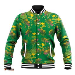 Australia Billy Buttons Baseball Jacket Aussie Pycnosorus Kangaroo Seamless Style LT14