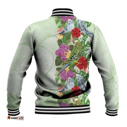 Aussie Budgies Blue And Green Tropical Birds Baseball Jacket LT9