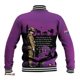 ANZAC Soldier and War Animals Baseball Jacket We Will Remember Them LT15