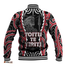 Aotearoa Waitangi Day Baseball Jacket Maori Warrior Tribal Tattoo LT05