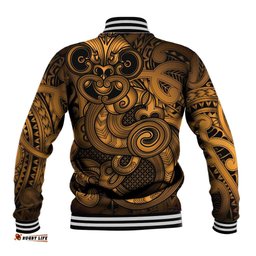 Aotearoa Maori Hei Tiki Baseball Jacket Koura Kowhaiwhai Puhoro Motif LT9