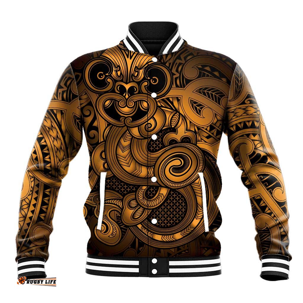 Aotearoa Maori Hei Tiki Baseball Jacket Koura Kowhaiwhai Puhoro Motif LT9