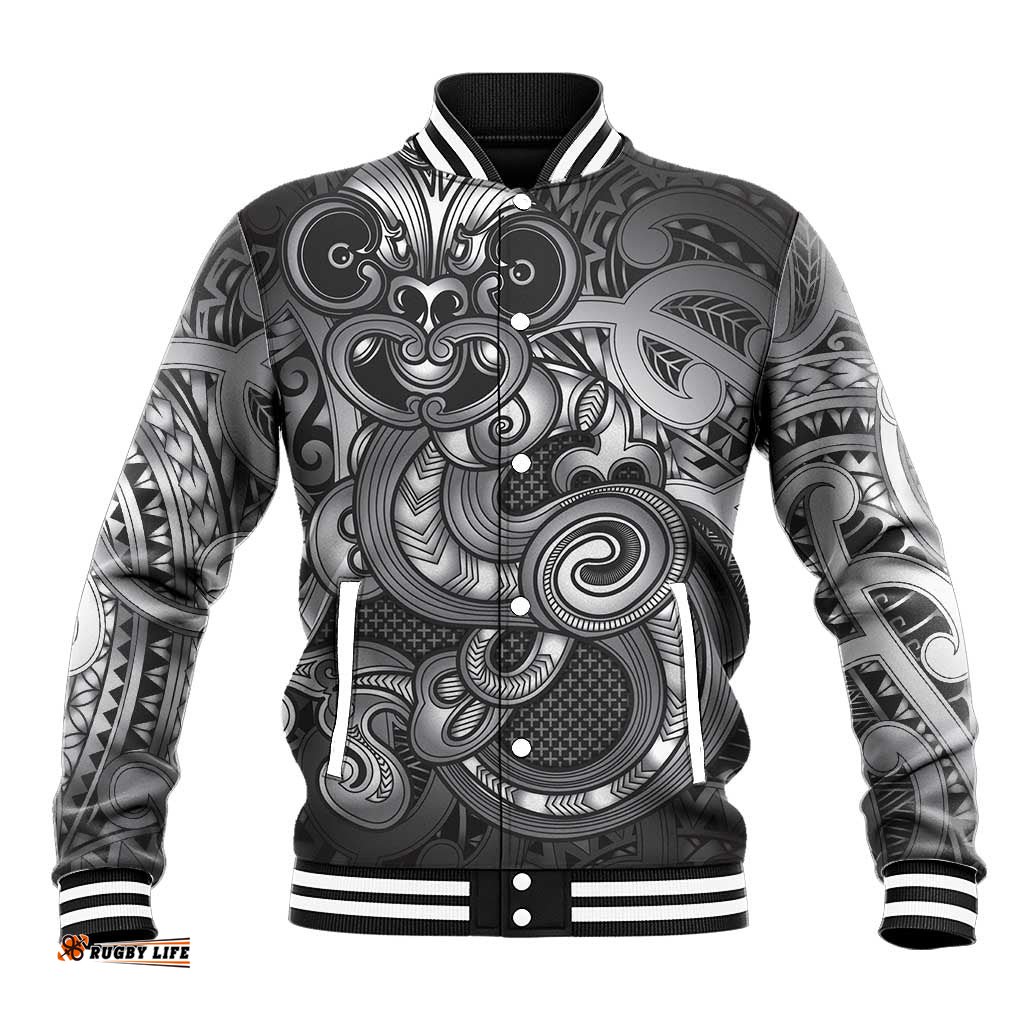Aotearoa Maori Hei Tiki Baseball Jacket Kiwikiwi Kowhaiwhai Puhoro Motif LT9