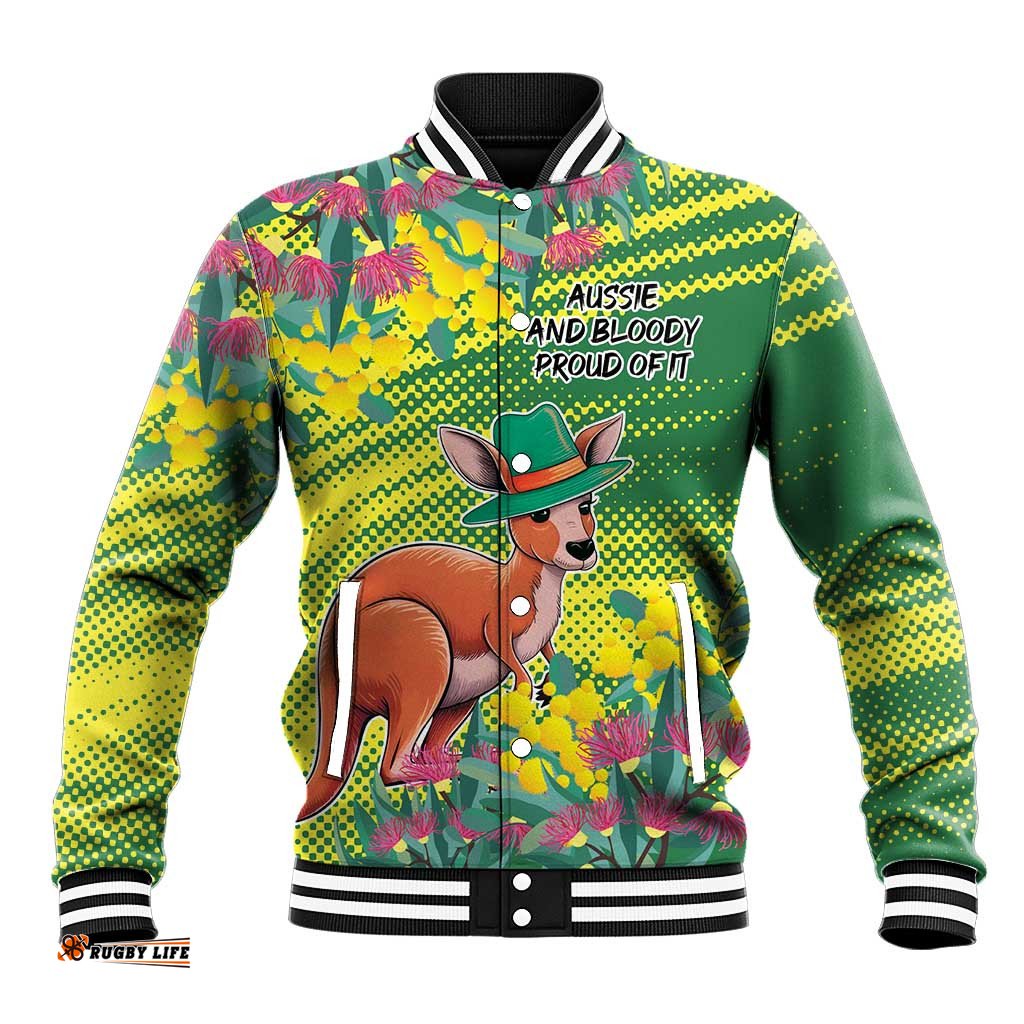 Aussie and Bloody Proud of It Baseball Jacket Happy Australia Day LT9
