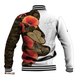 Australia ANZAC Day Baseball Jacket Boots And Slouch Hat Lest We Forget LT14