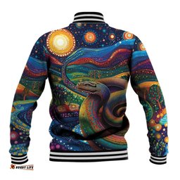 Aboriginal Dreamtime Rainbow Serpent Baseball Jacket LT9