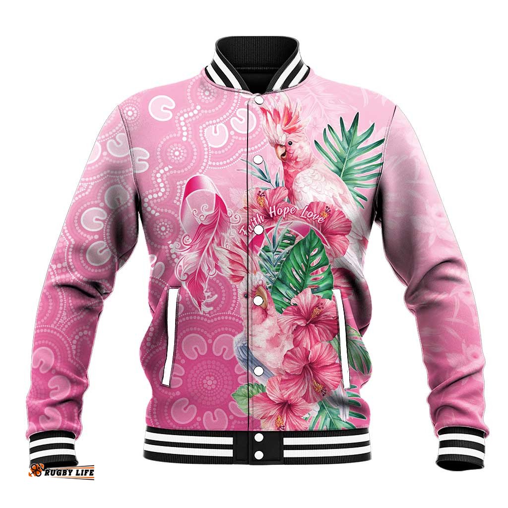 Australia Cockatoos Breast Cancer Baseball Jacket Faith Hope Love LT05