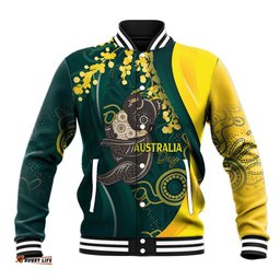 Australia Day Baseball Jacket Koala Aboriginal Art LT7