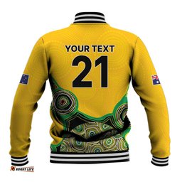 Custom Australia Cricket Spirit 2026 Baseball Jacket World T20 Edition - Gold Aboriginal LT9