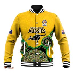 Custom Australia Cricket Spirit 2026 Baseball Jacket World T20 Edition - Gold Aboriginal LT9