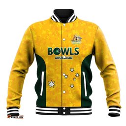 Australian Lawn Bowls Custom Baseball Jacket Aussie Minimalist Style LT9