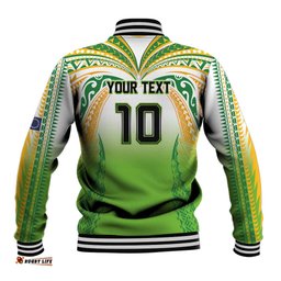 Custom Cook Islands Rugby League Baseball Jacket Avaiki Tatau Tribal Motifs White Color LT03