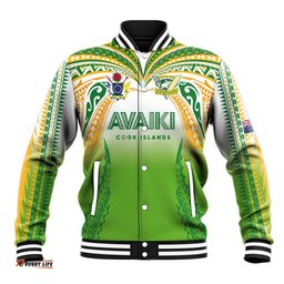 Custom Cook Islands Rugby League Baseball Jacket Avaiki Tatau Tribal Motifs White Color LT03