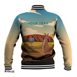 Australia Personalized Baseball Jacket Uluru Scenery LT7