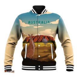 Australia Personalized Baseball Jacket Uluru Scenery LT7