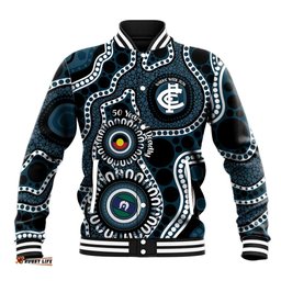 Carlton NAIDOC Week 2026 Personalised Baseball Jacket 50 Years of Deadly Aboriginal Art LT14