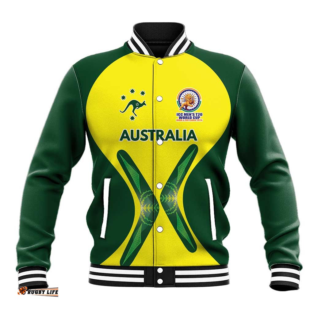 Custom Australia Cricket Spirit 2026 Baseball Jacket World T20 Edition LT9