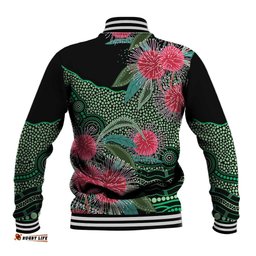 Australia Hakea Baseball Jacket Aussie Native Flowers Indigenous Art LT14