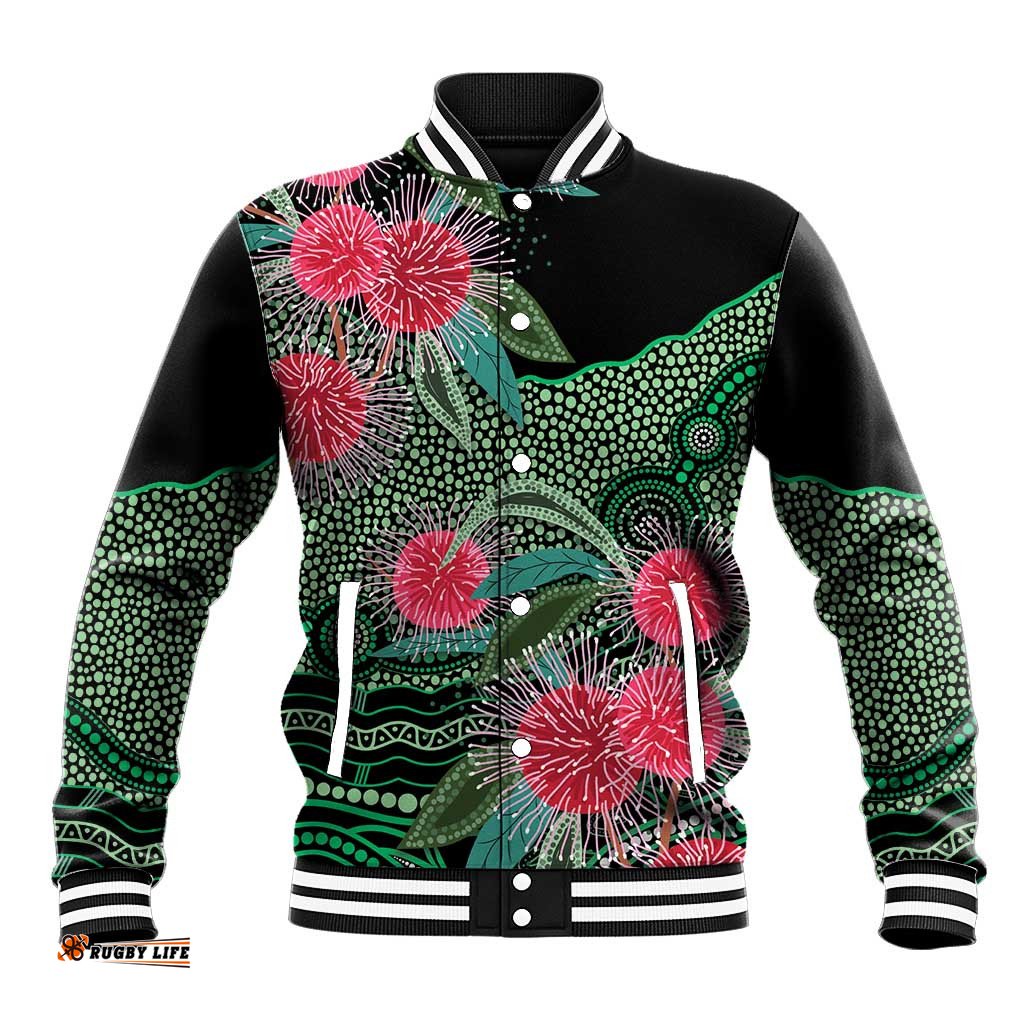 Australia Hakea Baseball Jacket Aussie Native Flowers Indigenous Art LT14