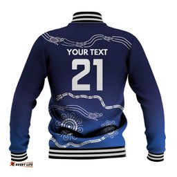 Custom Geelong Pride Baseball Jacket On the Road to Glory Indigenous Aboriginal LT9