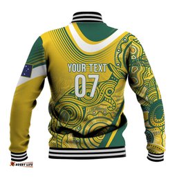 Australia Custom Indigenous Baseball Jacket WC2026 Socceroos Aboriginal Arts LT7