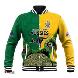 Custom Australia Cricket Spirit 2026 Baseball Jacket World T20 Edition - Aussie Color Aboriginal Motif LT9