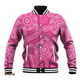 Australia Indigenous Pink Month Baseball Jacket Breast Cancer Aboriginal Dragonflies Ribbon LT14