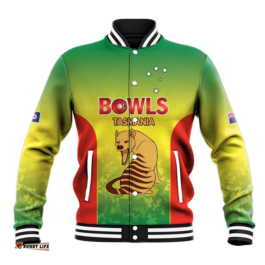 Australian Tasmania Lawn Bowls Custom Baseball Jacket Aussie Minimalist Style LT9