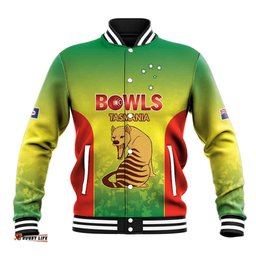 Australian Tasmania Lawn Bowls Custom Baseball Jacket Aussie Minimalist Style LT9