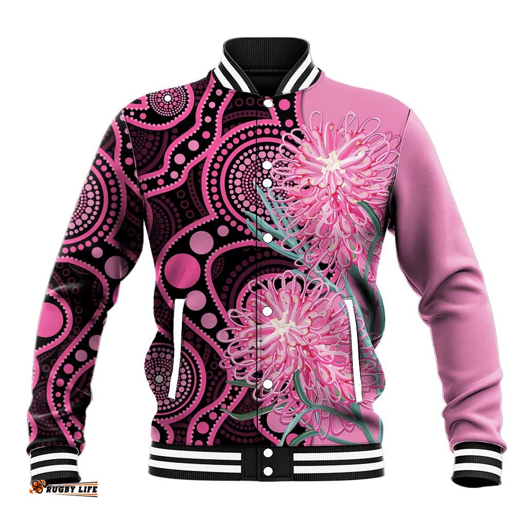 Australia Grevillea Baseball Jacket Aussie Native Spider Flower Indigenous Art LT14