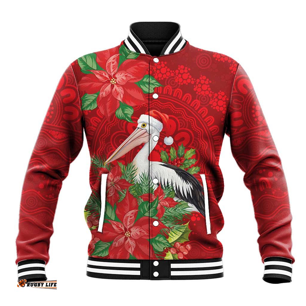 Australian Pelican Baseball Jacket Aboriginal Inspired Christmas LT9
