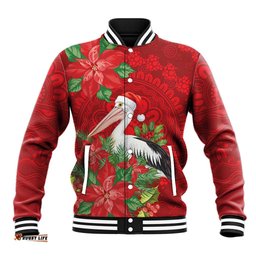 Australian Pelican Baseball Jacket Aboriginal Inspired Christmas LT9