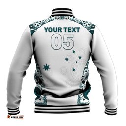 Custom Australia Rugby 2026 Baseball Jacket Go Wallabies Aboriginal Pattern White Version LT05