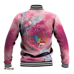 Australia Fight Cancer In All Colors Baseball Jacket Galah Pink Tie Dye LT7