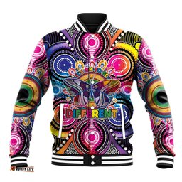 Australia Indigenous Autism Awareness Baseball Jacket Its Okay To Be Different LT05