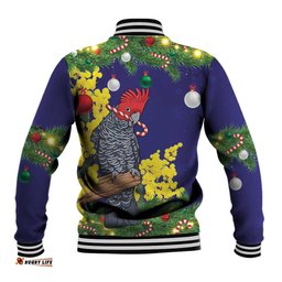 Australia Gang-gang Cockatoo Christmas Baseball Jacket Callocephalon Fimbriatum Golden Wattle Blue LT14