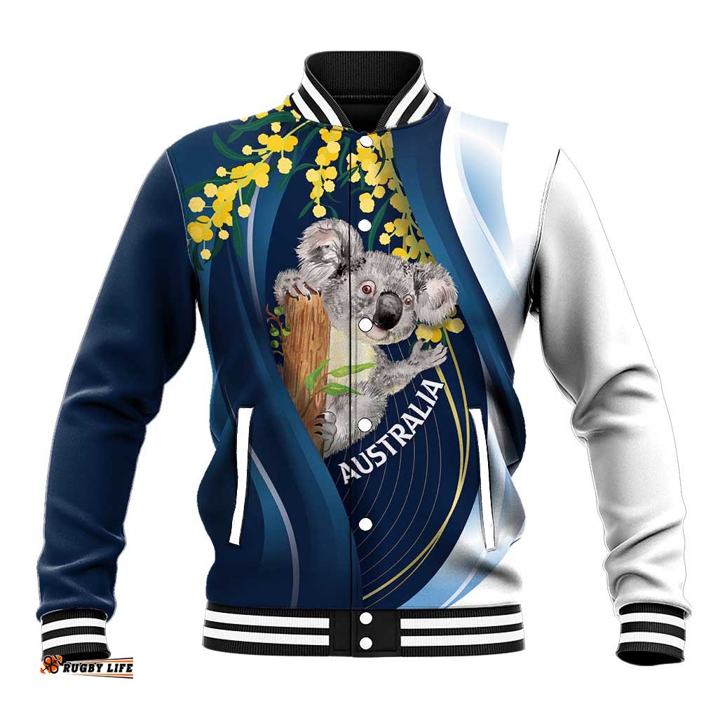 Australia Day Baseball Jacket Koala Blue Modern Vibe LT7