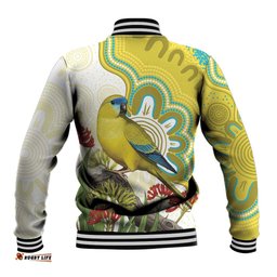 Australia Rock Parrot Baseball Jacket Kangaroo Paws Indigenous Art LT14