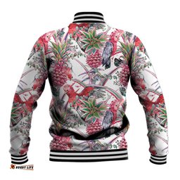 Australia Pink Galah Baseball Jacket Rose-breasted Cockatoo Pineapple Seamless Vibes LT14