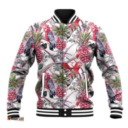Australia Pink Galah Baseball Jacket Rose-breasted Cockatoo Pineapple Seamless Vibes LT14