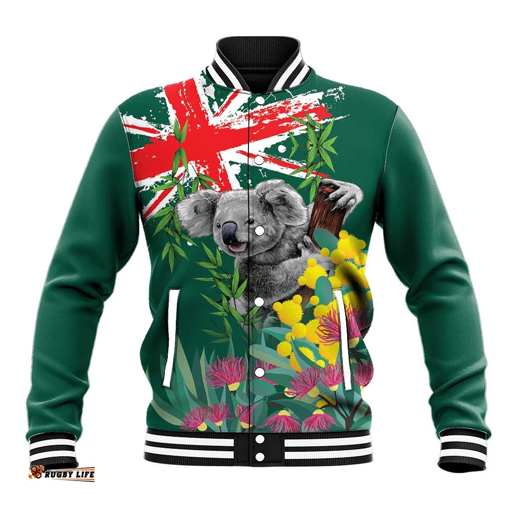 Australia Day Koala Baseball Jacket Aussie Aussie Aussie Oi Oi Oi National Color LT9