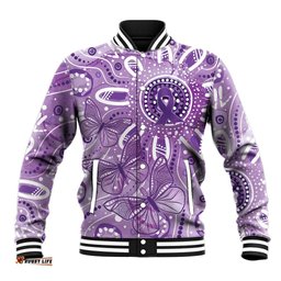 Australia Epilepsy Awareness Indigenous Baseball Jacket Butterfly Aboriginal Art LT7