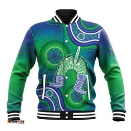 Australia Torres Strait Islanders Baseball Jacket Dhari Aboriginal Pattern LT14