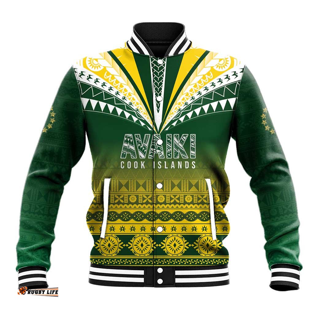Cook Islands Rugby Custom Baseball Jacket Kuki Avaiki LT7