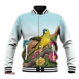 Australia Rock Parrot Baseball Jacket Pigface Carpobrotus Rocky Island Vibes LT14